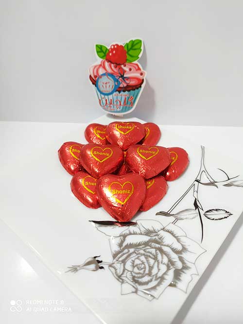 شکلات شونیز قلب قرمز تلخ ۷۰% (۱۰۰گرمی)