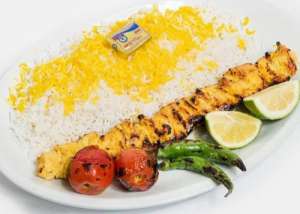 چلو جوجه کباب با برنج ایرانی